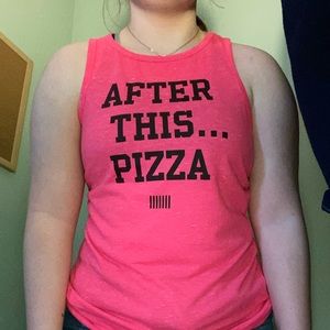 Victoria SPORT Hot Pink Athletic Tank, “After This… Pizza”